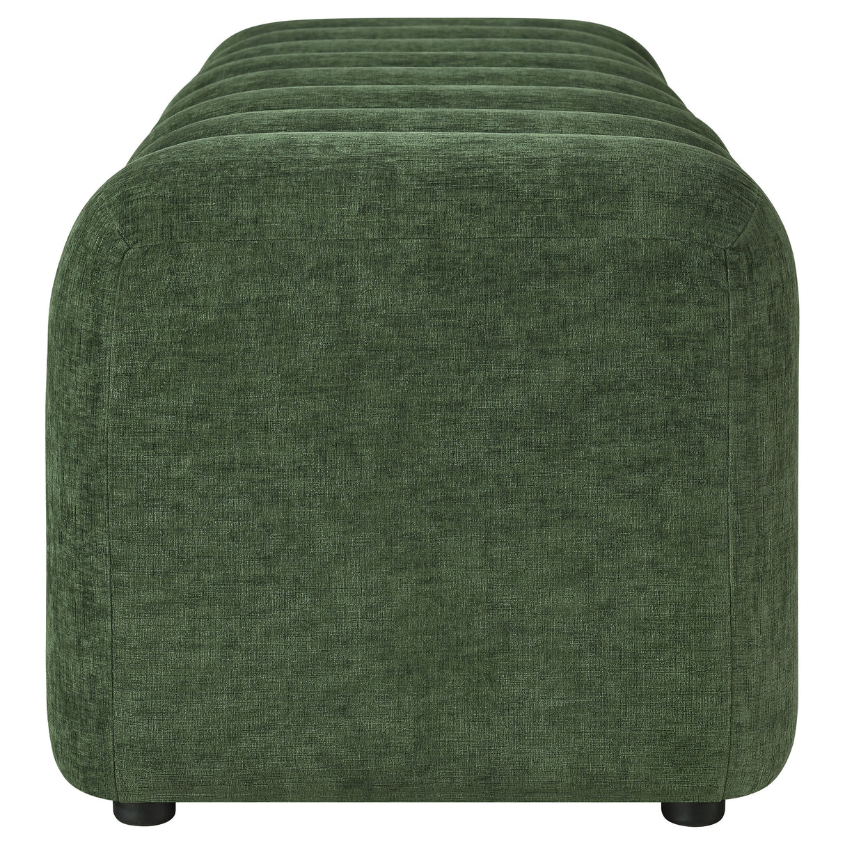 Green Chenille Channel Tufted Accent Bench