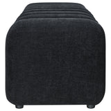 Black Chenille Channel Tufted Accent Bench