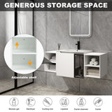 Wall Mounted Bathroom Vanity With Sink, Cabinet & Half Door