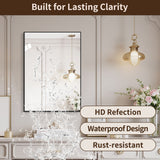 Framed Wall Mirror For Bathroom - Black