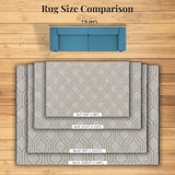 LUXE WEAVERS Moroccan Trellis Washable Area Rug Beige 5x7