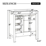 Bathroom Vanity With Sink, Freestanding Design, Soft Close Doors & Drawers - White
