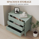 Fluted 3 Drawer Nightstand With Soft Close Slides