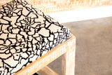 Aiden Fabric Accent Bench, Distressed White Mango Wood