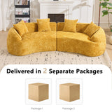 Curved Compressed Sofa, Nordic-Style Design For Living Room