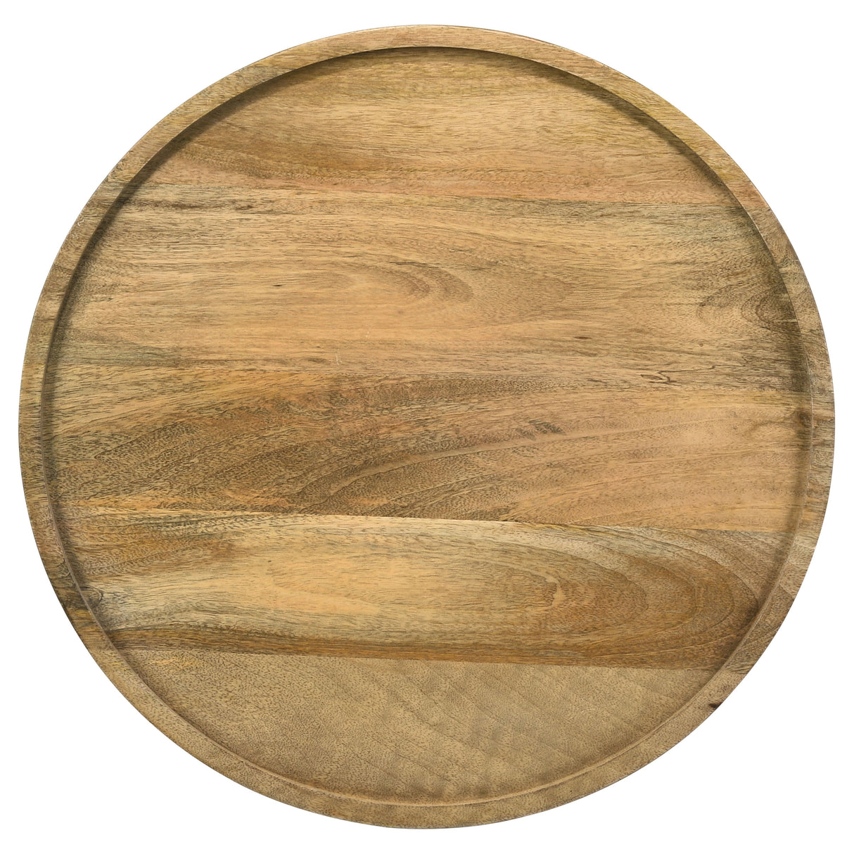 Ixia Round Solid Mango Wood Accent Side Table, Natural