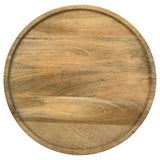 Ixia Round Solid Mango Wood Accent Side Table, Natural