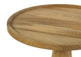 Ixia Round Solid Mango Wood Accent Side Table, Natural