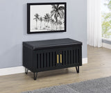 Brixton Black Faux Leather 2-Door Shoe Storage Bench