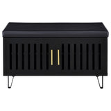 Brixton Black Faux Leather 2-Door Shoe Storage Bench