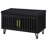 Brixton Black Faux Leather 2-Door Shoe Storage Bench