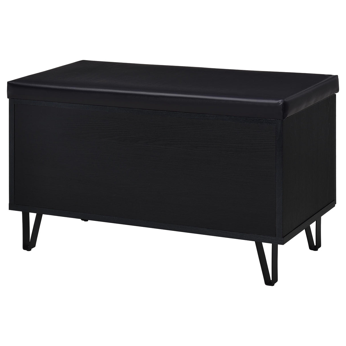 Brixton Black Faux Leather 2-Door Shoe Storage Bench