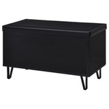 Brixton Black Faux Leather 2-Door Shoe Storage Bench