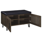 Brixton 2-Door Padded Shoe Storage Bench in Smoked Oak
