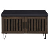 Brixton 2-Door Padded Shoe Storage Bench in Smoked Oak