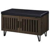 Brixton 2-Door Padded Shoe Storage Bench in Smoked Oak