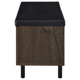 Brixton 2-Door Padded Shoe Storage Bench in Smoked Oak