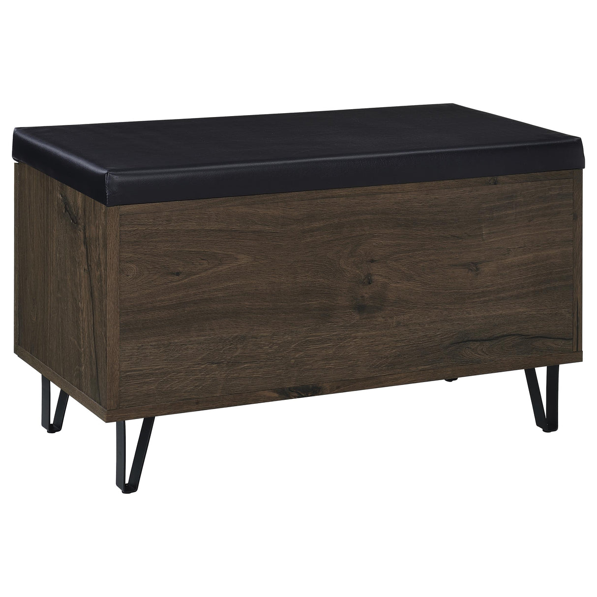 Brixton 2-Door Padded Shoe Storage Bench in Smoked Oak