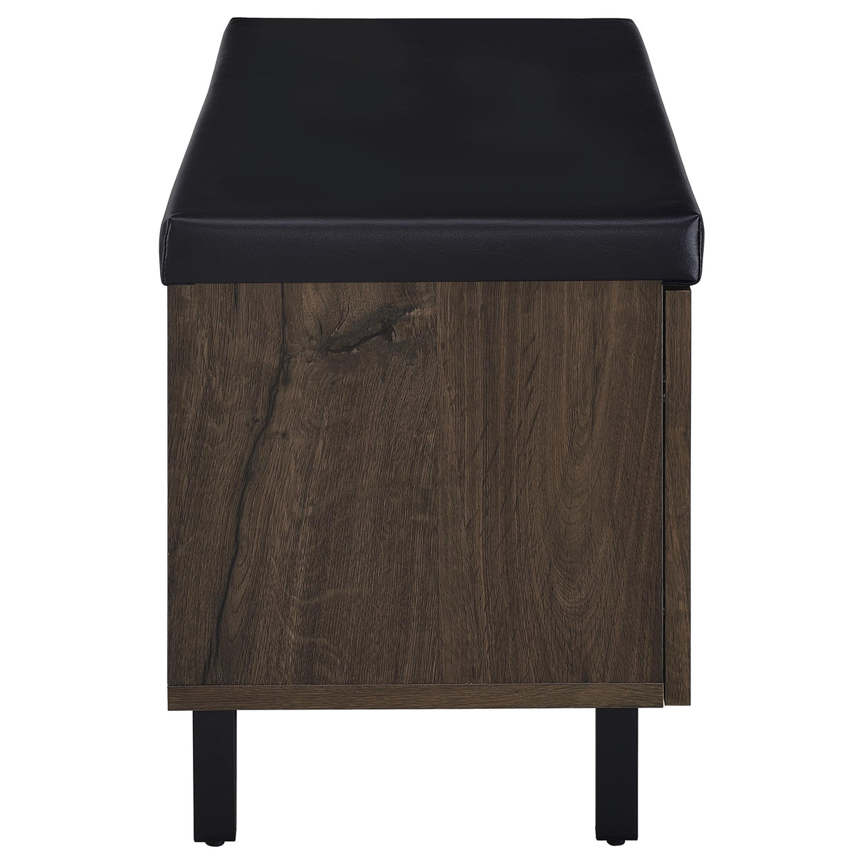 Brixton 2-Door Padded Shoe Storage Bench in Smoked Oak