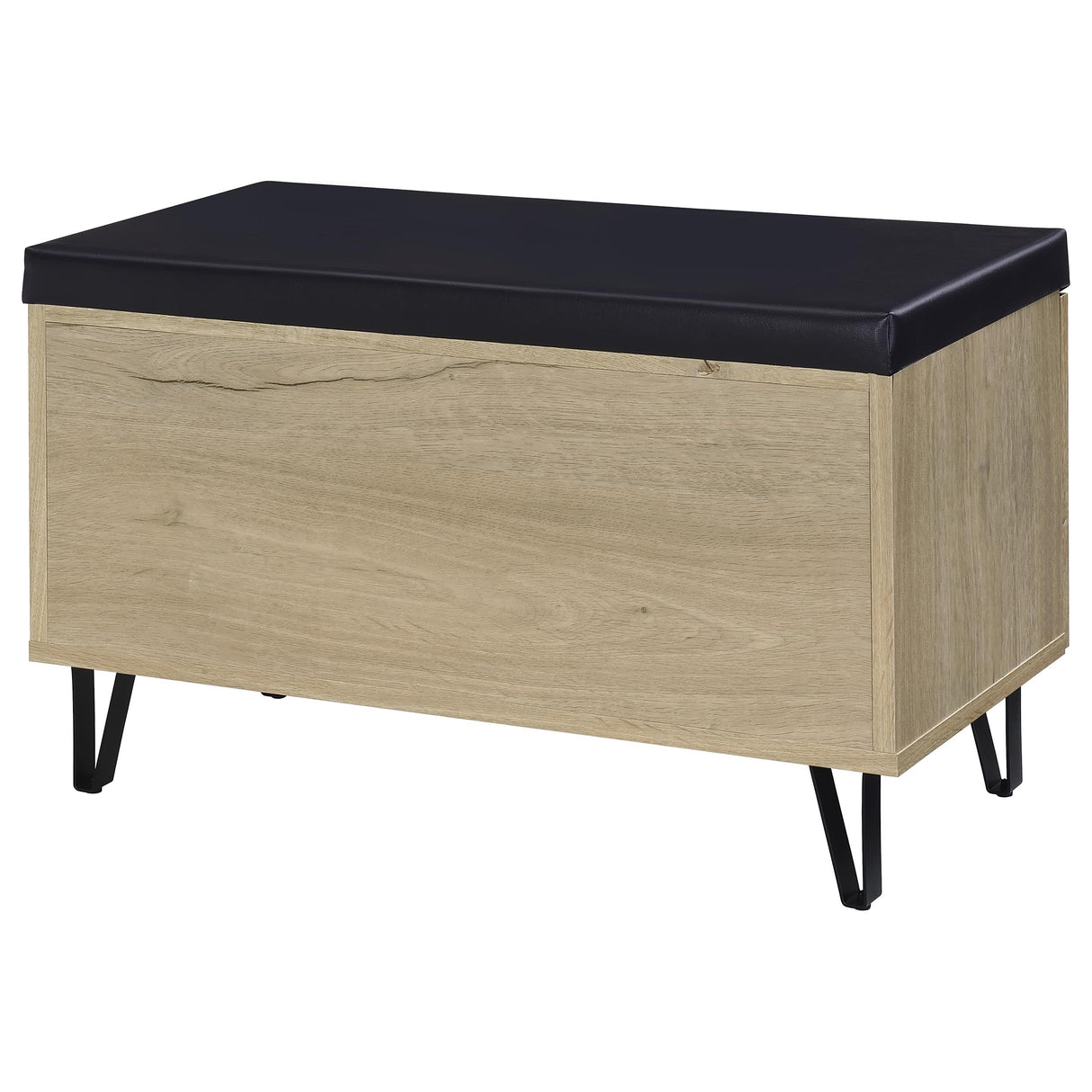 Brixton 2-Door Shoe Storage Bench with Padded Seat, White Oak