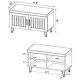 Brixton 2-Door Shoe Storage Bench with Padded Seat, White Oak