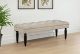 Marsha 52" Latte Button-Tufted Upholstered Accent Bench