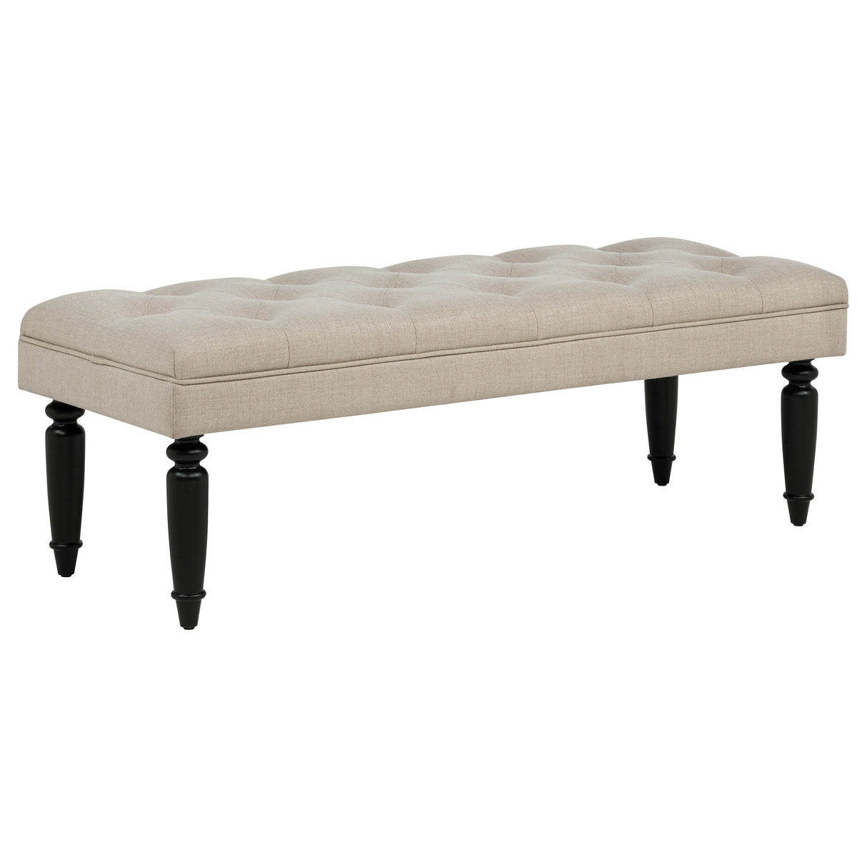 Marsha 52" Latte Button-Tufted Upholstered Accent Bench