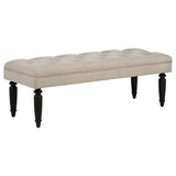 Marsha 52" Latte Button-Tufted Upholstered Accent Bench