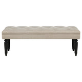 Marsha 52" Latte Button-Tufted Upholstered Accent Bench