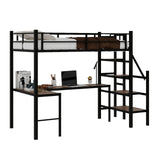 Loft Bed With L-Shaped Desk, Large Storage Space
