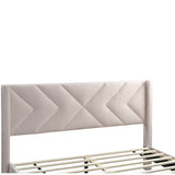 Elegant Bed With Upholstered Headboard, Platform Base