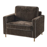Accent Chair Upholstered Single Sofa With Square Arms, Sewn Pillow Back For Living Room