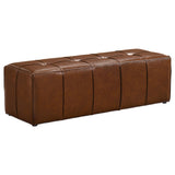 Farrell Brown Leatherette Upholstered Bench