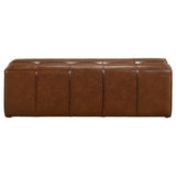 Farrell Brown Leatherette Upholstered Bench