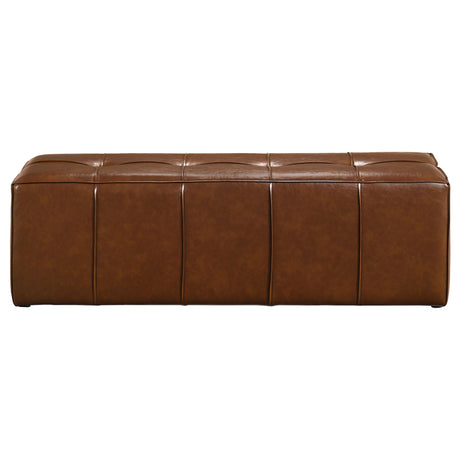 Farrell Brown Leatherette Upholstered Bench