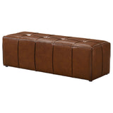 Farrell Brown Leatherette Upholstered Bench