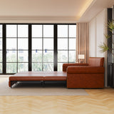 3 In 1 Convertible Sleeper Sofa With Nailhead Trim & Rolled Arm