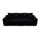 Deep Seat Convertible Sofa With Soft Pillows And Ottomans
