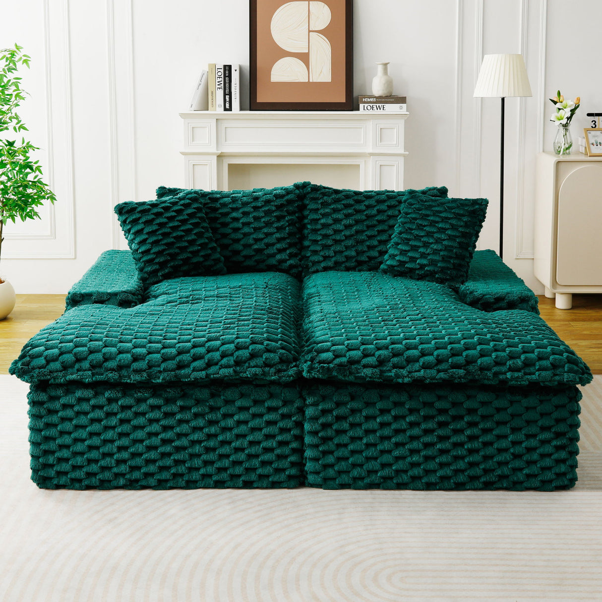 Double Chaise Lounge With Full Compressed Sponge