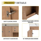 24" Wall Mounted Bathroom Vanity & Sink & Soft Close Door - Imitative Oak / White