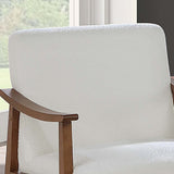 Upholstered Accent Chair With Frame Low Profile Seating For Living Room - White
