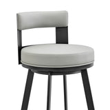 Lynof - Swivel Counter Stool - Black Finish