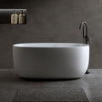 Independent Solid Surface Resin Stone Bathtub, A Modern Designed Independent Bathtub With Pop-Up Drainage And Overflow Pipes, Suitable For Small Households - Matte White - Bathtubs - Alpine Outlets