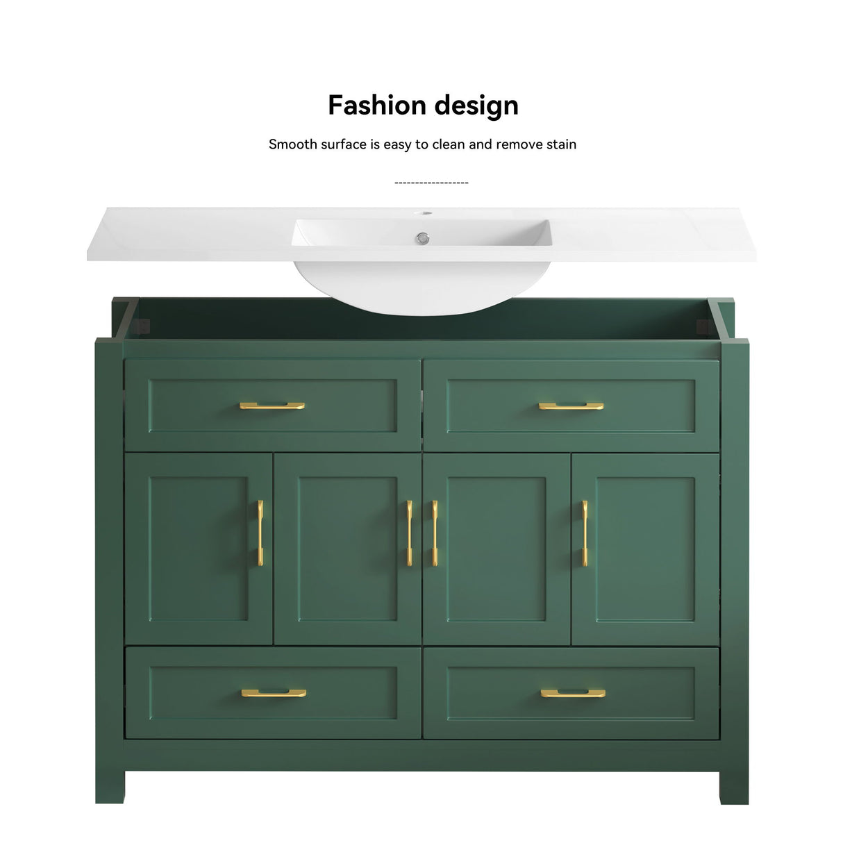 Bathroom Vanity With Sink Combo, 4 Soft Close Doors And 4 Drawers