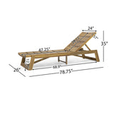 Outdoor Chaise Lounge With Adjustable Seating And Slat Panel - Yellow Brown