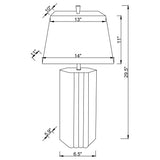 Elena Mirrored Table Lamp with Brown Tapered Base, 30-Inch