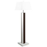 Elena 67" Mirrored Floor Lamp with Brown Scallop Detail