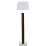 Elena 67" Mirrored Floor Lamp with Brown Scallop Detail