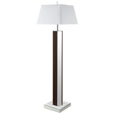 Elena 67" Mirrored Floor Lamp with Brown Scallop Detail