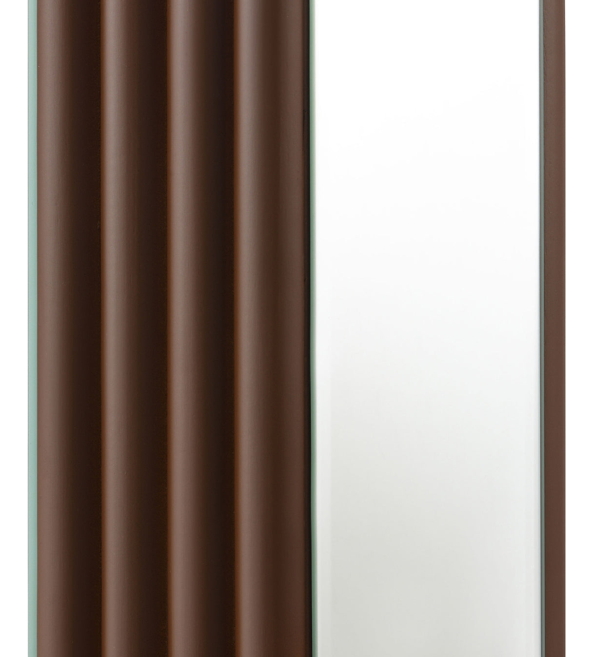Elena 67" Mirrored Floor Lamp with Brown Scallop Detail